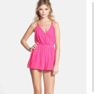Hot Pink Low Back Romper